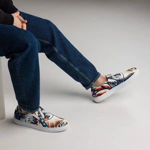 Tribal Eagle Print Men’s Slip-on Canvas - Dipaliz - Sneakers