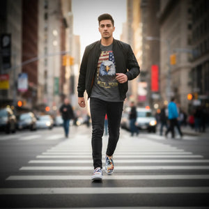Tribal Eagle Print Men’s Slip-on Canvas - Dipaliz - Sneakers