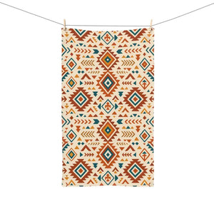 Premium Tribal Pattern Hand Towels - Aztec Bohemian Design - Dipaliz - White Base / 28’’ × 16’’