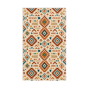 Premium Tribal Pattern Hand Towels - Aztec Bohemian Design - Dipaliz - White Base / 28’’ × 16’’