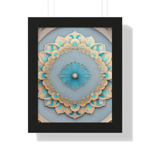 Intricate Abstract Geometric Framed Vertical Poster - Dipaliz - 11’’ x 14’’ / Black - Posters Prints & Visual Artwork
