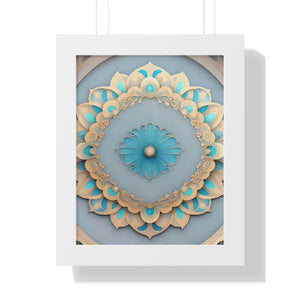 Intricate Abstract Geometric Framed Vertical Poster - Dipaliz - 11’’ x 14’’ / White - Posters Prints & Visual Artwork