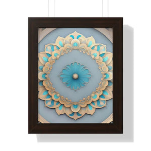 Intricate Abstract Geometric Framed Vertical Poster - Dipaliz - 11’’ x 14’’ / Walnut - Posters Prints & Visual Artwork