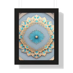 Intricate Abstract Geometric Framed Vertical Poster - Dipaliz - 12″ x 16″ / Black - Posters Prints & Visual Artwork