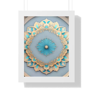 Intricate Abstract Geometric Framed Vertical Poster - Dipaliz - 12″ x 16″ / White - Posters Prints & Visual Artwork