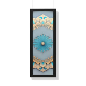 Intricate Abstract Geometric Framed Vertical Poster - Dipaliz - 12″ x 36″ / Black - Posters Prints & Visual Artwork
