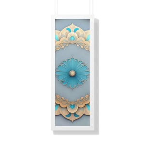 Intricate Abstract Geometric Framed Vertical Poster - Dipaliz - 12″ x 36″ / White - Posters Prints & Visual Artwork