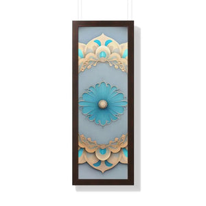 Intricate Abstract Geometric Framed Vertical Poster - Dipaliz - 12″ x 36″ / Walnut - Posters Prints & Visual Artwork