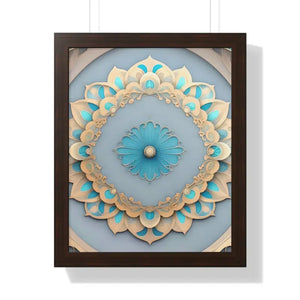 Intricate Abstract Geometric Framed Vertical Poster - Dipaliz - 16″ x 20″ / Walnut - Posters Prints & Visual Artwork