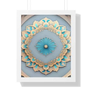 Intricate Abstract Geometric Framed Vertical Poster - Dipaliz - 16″ x 20″ / White - Posters Prints & Visual Artwork
