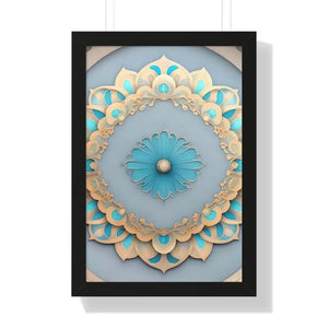 Intricate Abstract Geometric Framed Vertical Poster - Dipaliz - 16″ x 24″ / Black - Posters Prints & Visual Artwork