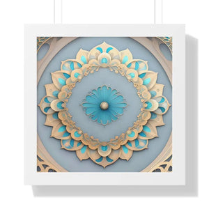Intricate Abstract Geometric Framed Vertical Poster - Dipaliz - 16″ x / White - Posters Prints & Visual Artwork
