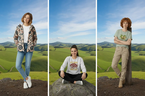 Triptych with capri blue sky and hills