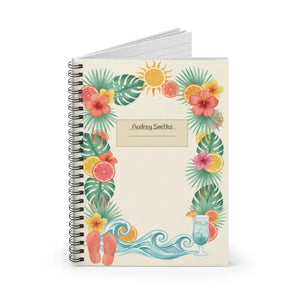 Tropical Beach Spiral Notebook - Personalized Summer Journal - Dipaliz - one Size - Paper Products