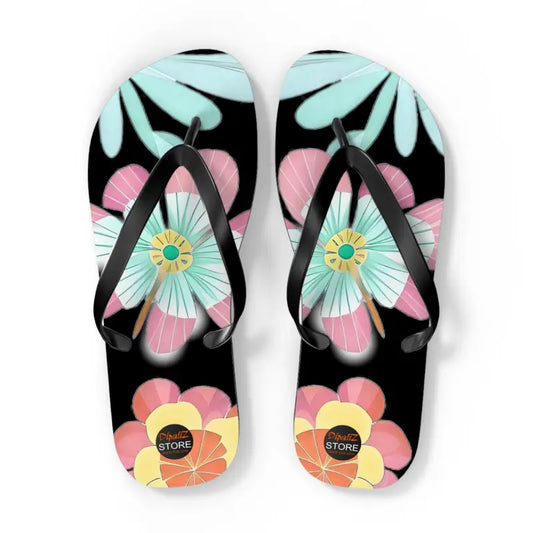 Tropical Bliss: Unisex Flip Flops With Vibrant Flowers - Shoes