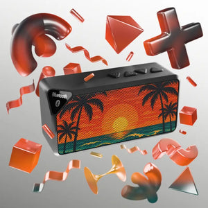 Tropical Bluetooth Speaker Sunset Design Crisp Sound - Dipaliz - 4.25’’ x 2.25’’ / Black - Speakers