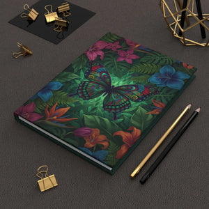 Tropical Butterfly Hardcover Journal - Floral Botanical Notebook for Nature Lovers - Journals