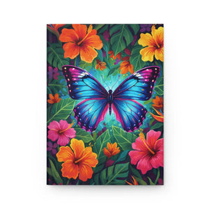 Tropical Butterfly Hardcover Journal - Vibrant Floral Notebook for Travel Gratitude & Daily Writing - Journals