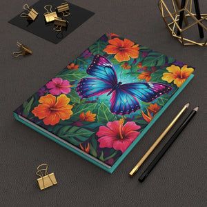 Tropical Butterfly Hardcover Journal - Vibrant Floral Notebook for Travel Gratitude & Daily Writing - Journals