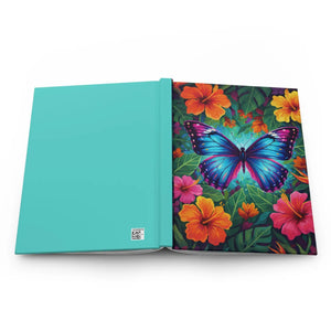 Tropical Butterfly Hardcover Journal - Vibrant Floral Notebook for Travel Gratitude & Daily Writing - Journals