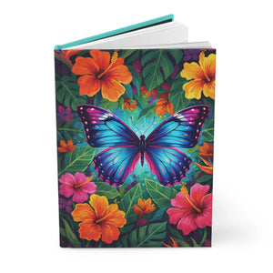 Tropical Butterfly Hardcover Journal - Vibrant Floral Notebook for Travel Gratitude & Daily Writing - Journals