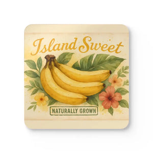 Tropical Coaster Set - Vibrant Island Sweet Design - Dipaliz - Cork / 3.75’’ × / Square - Coasters