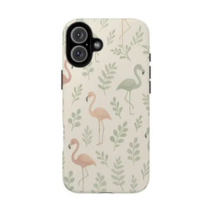 Tropical Flamingo Phone Case - Vibrant Leaves Summer Style - Dipaliz - Iphone 16 Plus / Glossy - Mobile Cases