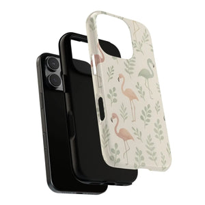 Vibrant Tropical Flamingo Phone Case - Leaves Design - Dipaliz - Mobile Cases
