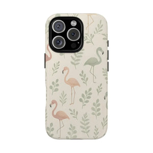 Vibrant Tropical Flamingo Phone Case - Leaves Design - Dipaliz - Mobile Cases
