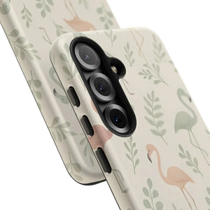 Vibrant Tropical Flamingo Phone Case - Leaves Design - Dipaliz - Mobile Cases