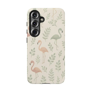Vibrant Tropical Flamingo Phone Case - Leaves Design - Dipaliz - Mobile Cases