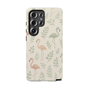 Vibrant Tropical Flamingo Phone Case - Leaves Design - Dipaliz - Mobile Cases