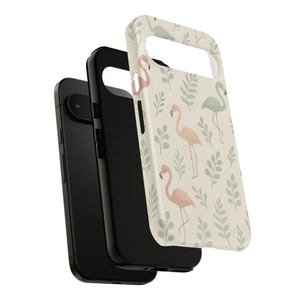 Vibrant Tropical Flamingo Phone Case - Leaves Design - Dipaliz - Mobile Cases
