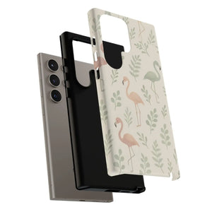 Vibrant Tropical Flamingo Phone Case - Leaves Design - Dipaliz - Mobile Cases