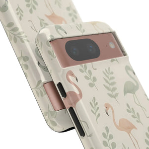 Vibrant Tropical Flamingo Phone Case - Leaves Design - Dipaliz - Mobile Cases