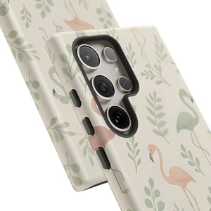 Vibrant Tropical Flamingo Phone Case - Leaves Design - Dipaliz - Mobile Cases