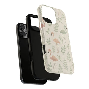 Vibrant Tropical Flamingo Phone Case - Leaves Design - Dipaliz - Mobile Cases