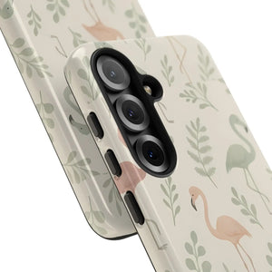 Vibrant Tropical Flamingo Phone Case - Leaves Design - Dipaliz - Mobile Cases