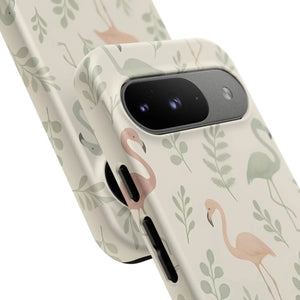 Vibrant Tropical Flamingo Phone Case - Leaves Design - Dipaliz - Mobile Cases