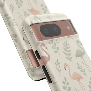 Vibrant Tropical Flamingo Phone Case - Leaves Design - Dipaliz - Mobile Cases