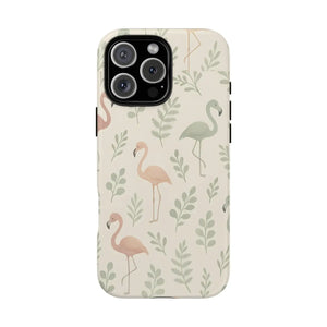Vibrant Tropical Flamingo Phone Case - Leaves Design - Dipaliz - Mobile Cases