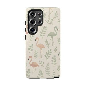 Vibrant Tropical Flamingo Phone Case - Leaves Design - Dipaliz - Mobile Cases