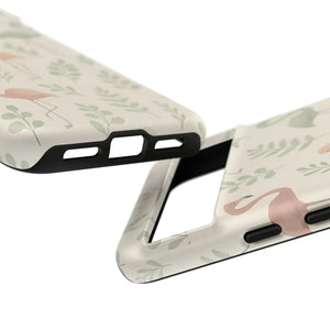 Vibrant Tropical Flamingo Phone Case - Leaves Design - Dipaliz - Mobile Cases