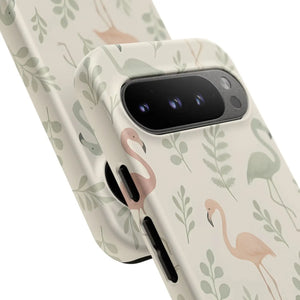 Vibrant Tropical Flamingo Phone Case - Leaves Design - Dipaliz - Mobile Cases