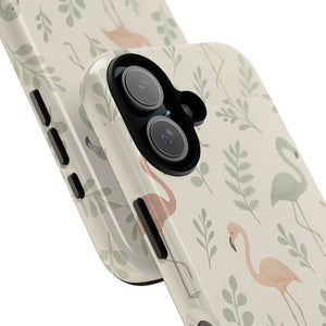 Vibrant Tropical Flamingo Phone Case - Leaves Design - Dipaliz - Mobile Cases