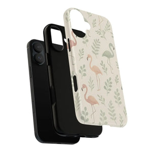 Vibrant Tropical Flamingo Phone Case - Leaves Design - Dipaliz - Mobile Cases