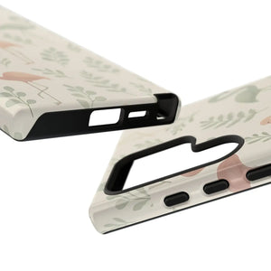 Vibrant Tropical Flamingo Phone Case - Leaves Design - Dipaliz - Mobile Cases