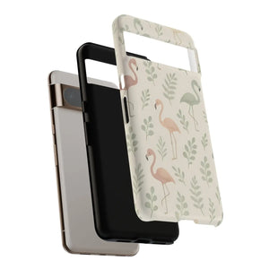 Vibrant Tropical Flamingo Phone Case - Leaves Design - Dipaliz - Mobile Cases