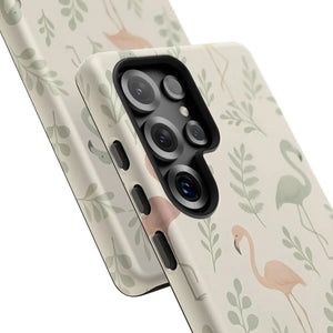 Vibrant Tropical Flamingo Phone Case - Leaves Design - Dipaliz - Mobile Cases