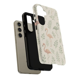 Vibrant Tropical Flamingo Phone Case - Leaves Design - Dipaliz - Mobile Cases